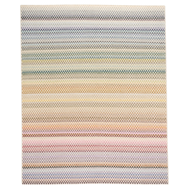 Ivory and Multicolor Flat Woven Wool Stripe Rug, 10' x 14'