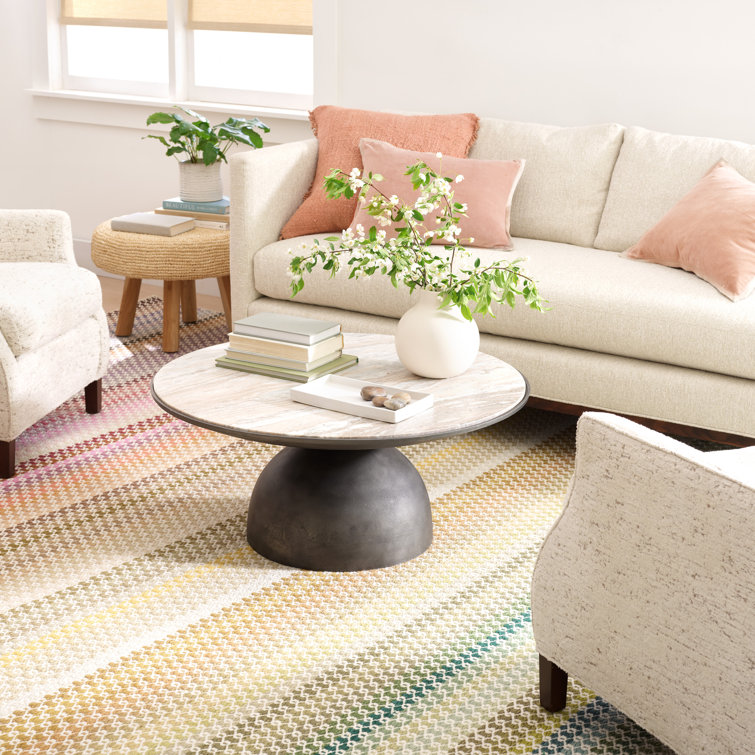 Ivory and Multicolor Flat Woven Wool Stripe Rug, 10' x 14'