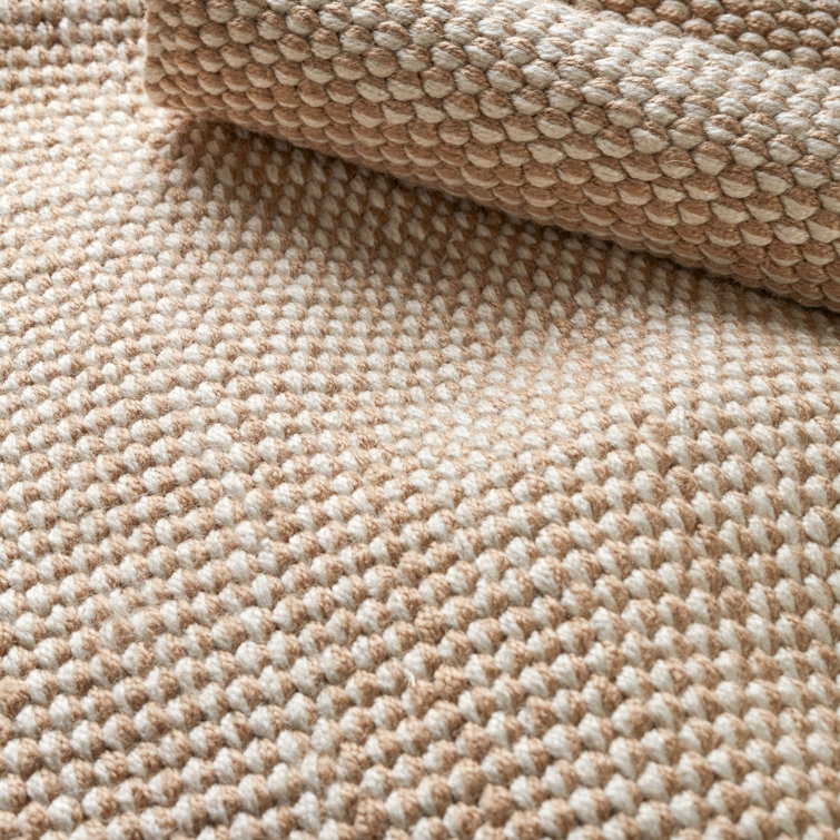 Pebble Hand-Hooked Synthetic Beige 2' x 3' Reversible Area Rug