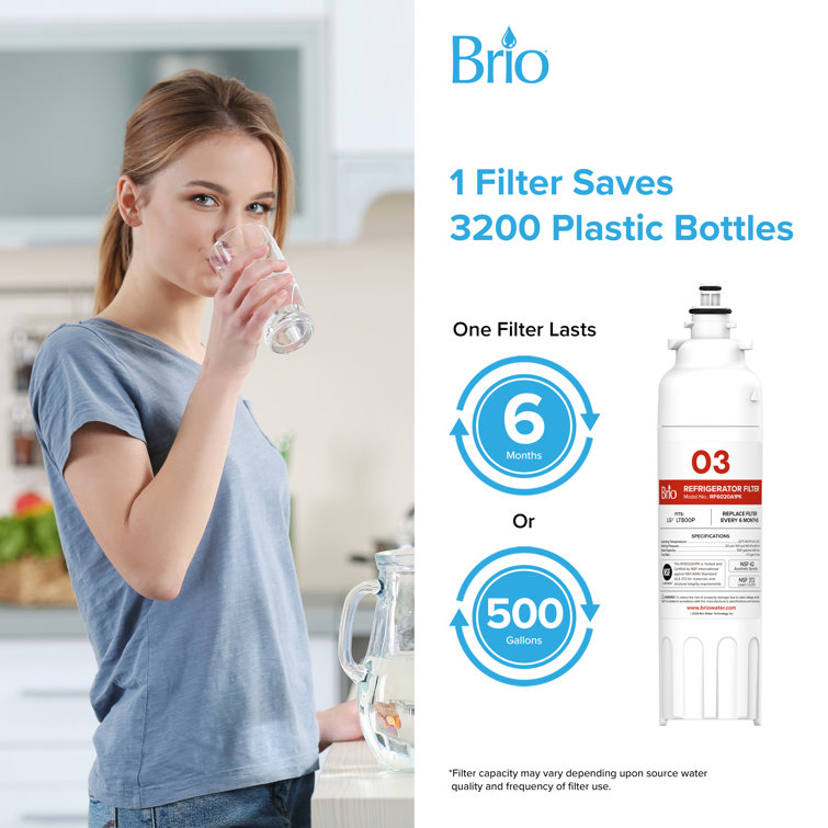 Brio White Carbon Charcoal Refrigerator Water Filter