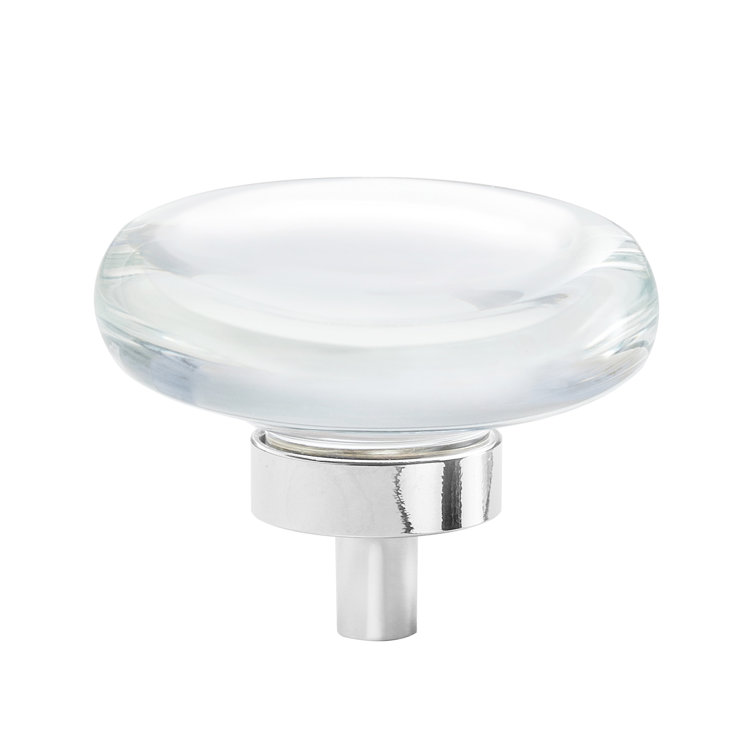 Glacio 1-3/4 inch Clear Polished Chrome Round Cabinet Knob