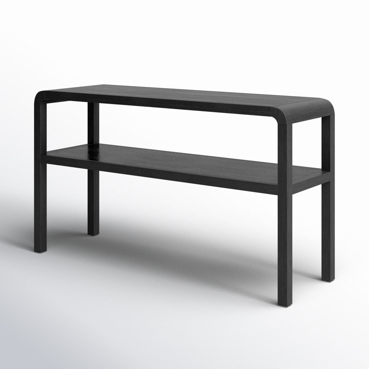 Omara Sleek Black Solid Wood 53'' Modern Console Table with Storage
