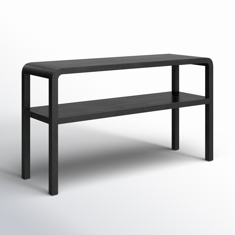 Omara Sleek Black Solid Wood 53'' Modern Console Table with Storage