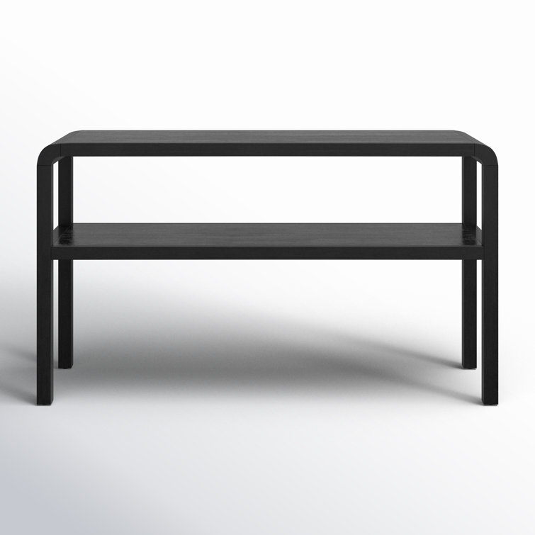 Omara Sleek Black Solid Wood 53'' Modern Console Table with Storage