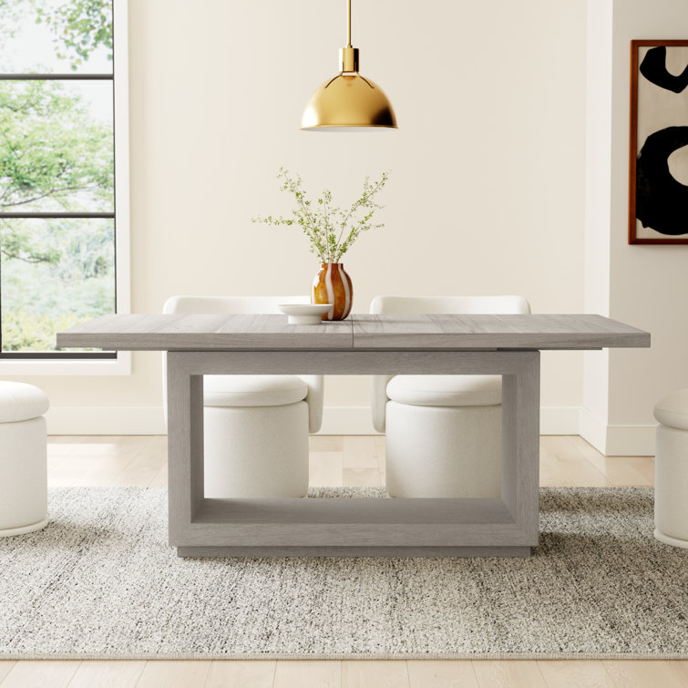 Oxford Modern Extendable Dining Table in Distressed Basalt Gray