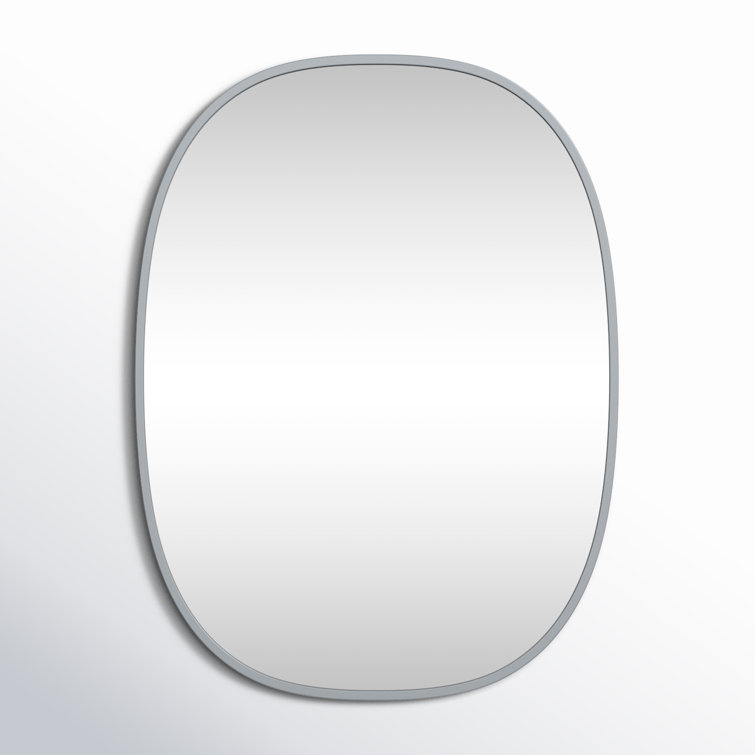Silver Metal Framed Oval Full Length Vanity Mirror
