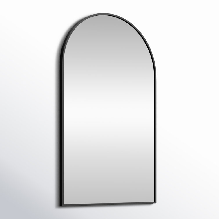 Black Arch Metal Frame Rectangular Wall Mirror