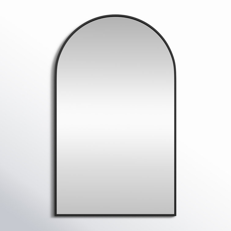 Black Arch Metal Frame Rectangular Wall Mirror