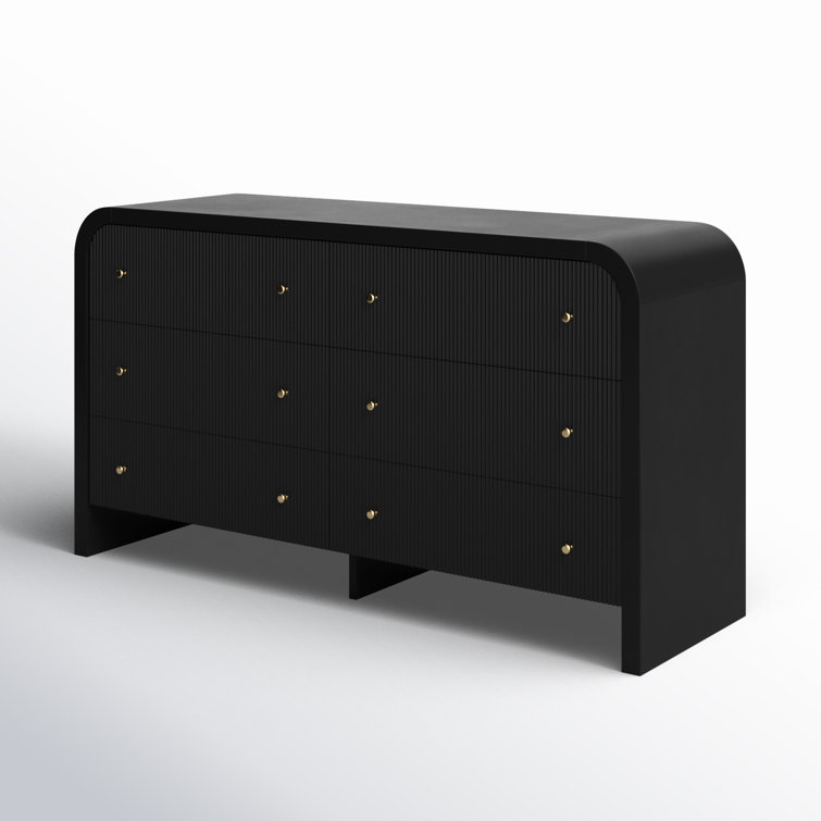 Liabella Black and Gold 6-Drawer Double Dresser