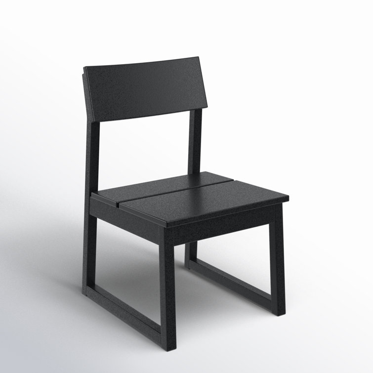 EDGE Modern Black Polywood Armless Dining Side Chair