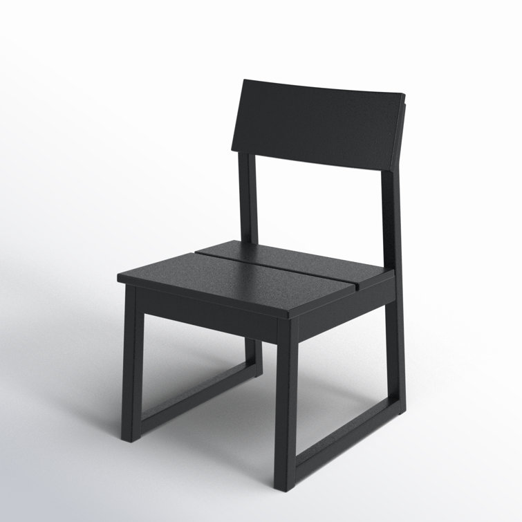 EDGE Modern Black Polywood Armless Dining Side Chair