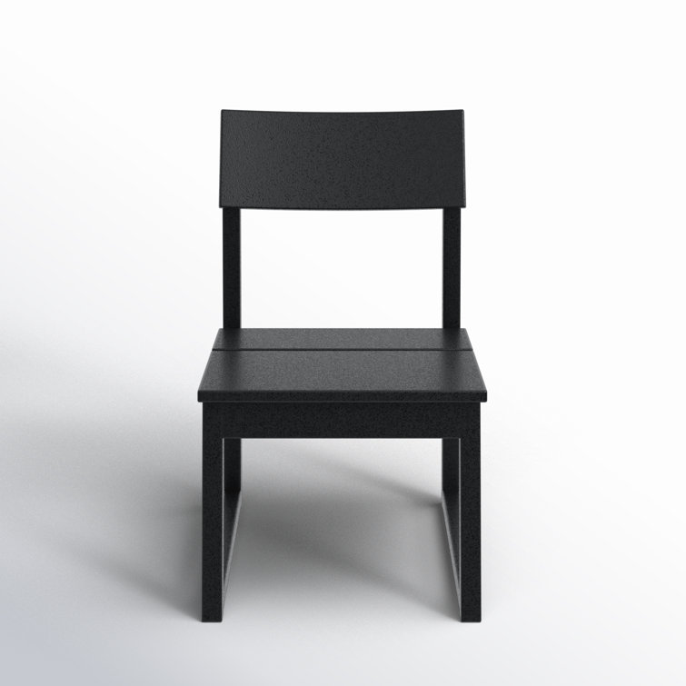 EDGE Modern Black Polywood Armless Dining Side Chair