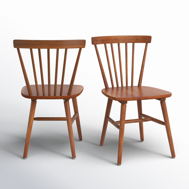 Walnut High Back Slat Wood Side Chair