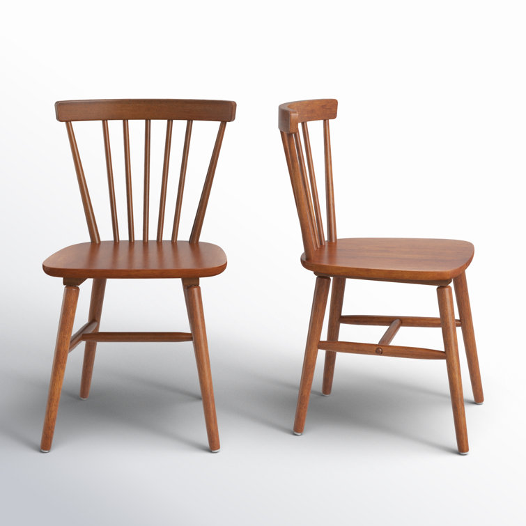 Walnut High Back Slat Wood Side Chair