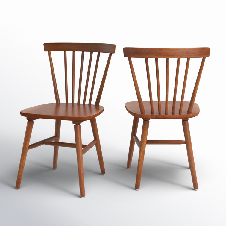 Walnut High Back Slat Wood Side Chair