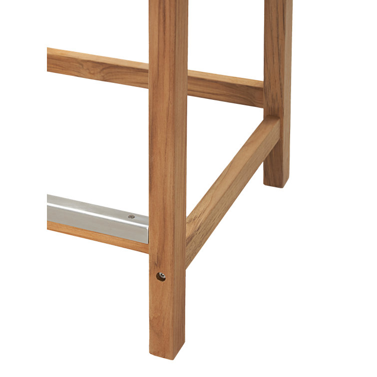 Pearl Navy Cushion Teak Outdoor Counter Height Stool