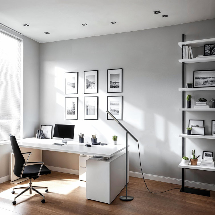 Gravity Chic Black Ash Wood 54'' LED Task Floor Lamp