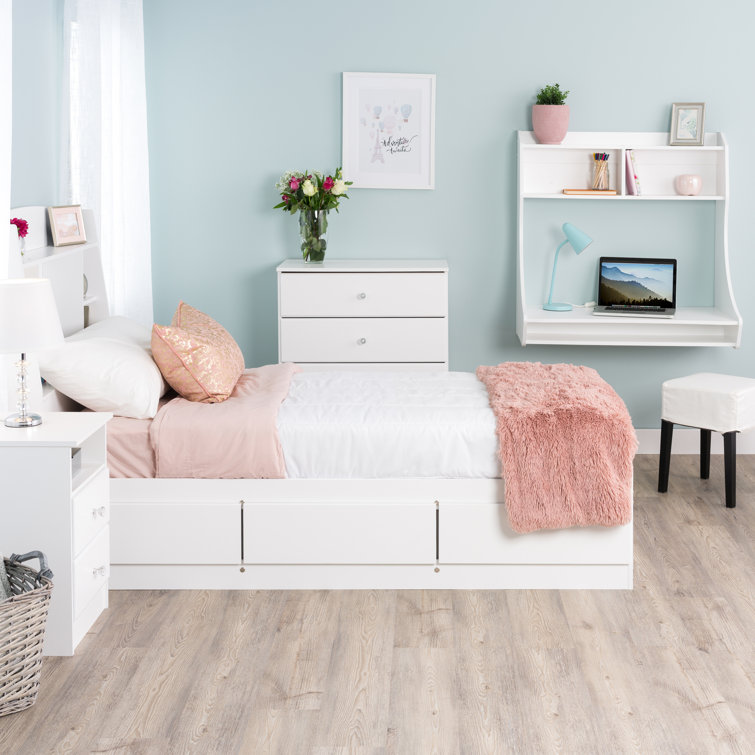 Astrid Crystal White 4-Drawer Vertical Dresser with Acrylic Knobs