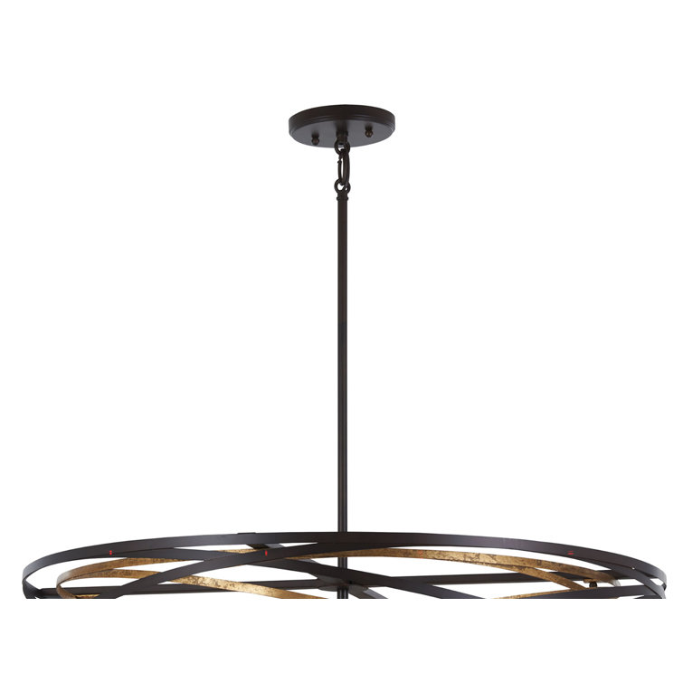 Vortic Flow Dark Bronze and Mosaic Gold 8-Light Contemporary Pendant