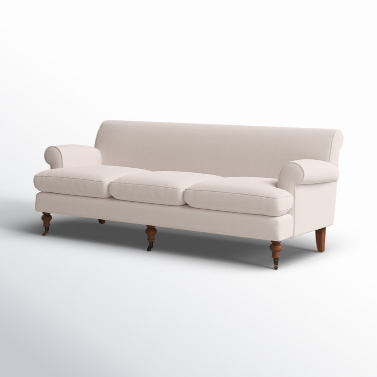 Alana Lawson 88'' Sky Neutral Velvet Upholstered Sofa