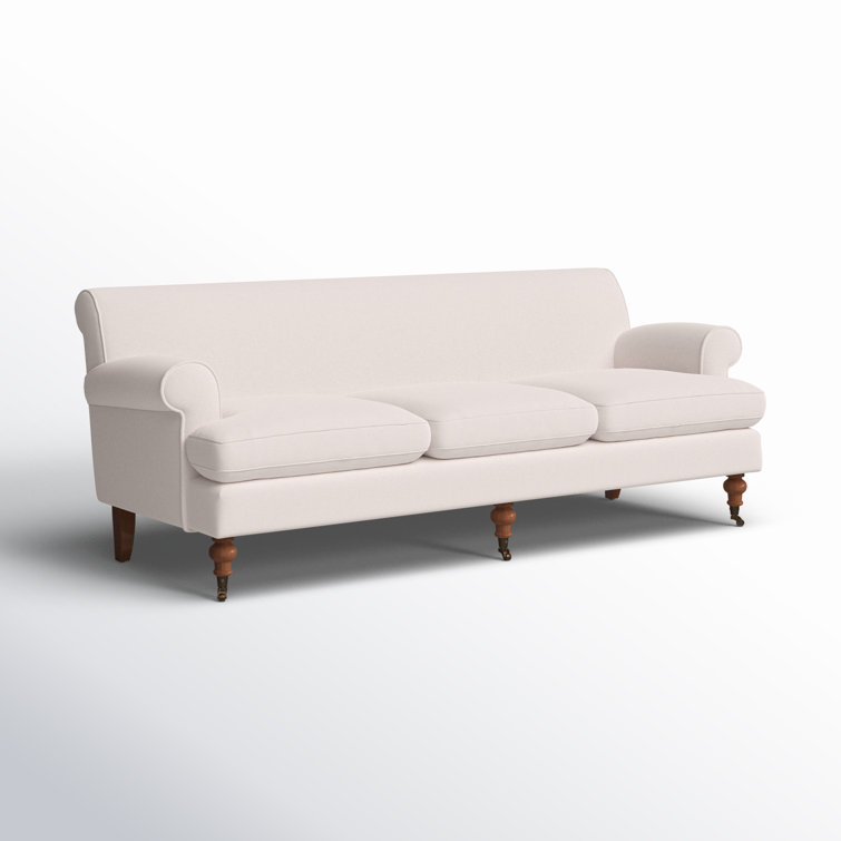 Alana Lawson 88'' Sky Neutral Velvet Upholstered Sofa