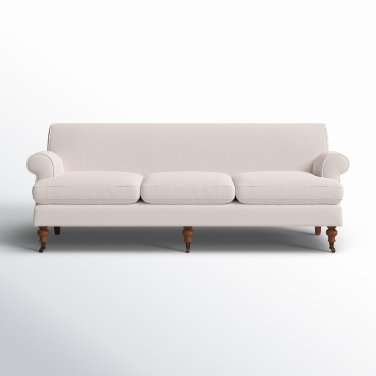 Alana Lawson 88'' Sky Neutral Velvet Upholstered Sofa
