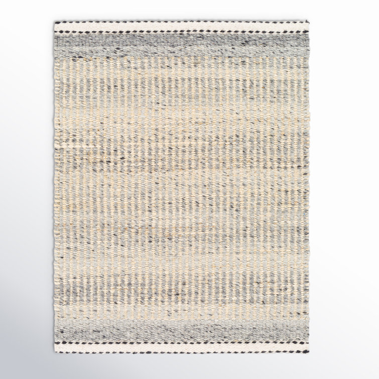 Handmade Lessie 6' x 9' Flat Woven Wool-Blend Gray Area Rug