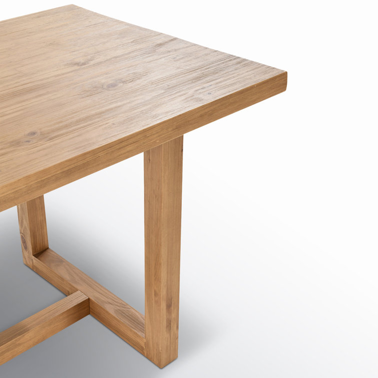 Natural Wood Transitional 70" Rectangle Dining Table
