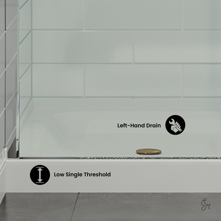 Voltaire 48" x 36" White Acrylic Single-Threshold Shower Base