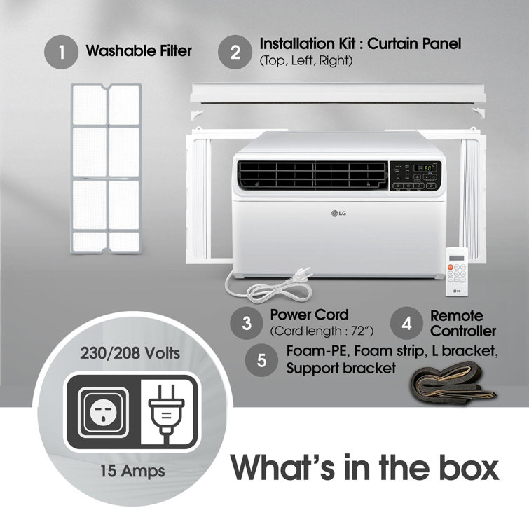 18,000 BTU White Smart Window Air Conditioner with Remote