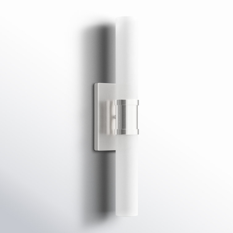 Evelien Brushed Nickel 2-Light Frosted Glass Vanity Light