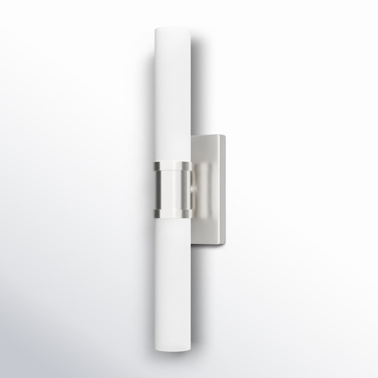 Evelien Brushed Nickel 2-Light Frosted Glass Vanity Light