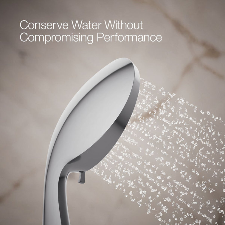 Polished Chrome Multifunction Handheld Showerhead with Pulse