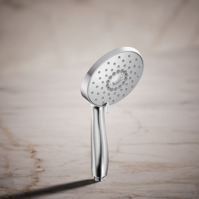 Polished Chrome Multifunction Handheld Showerhead with Pulse