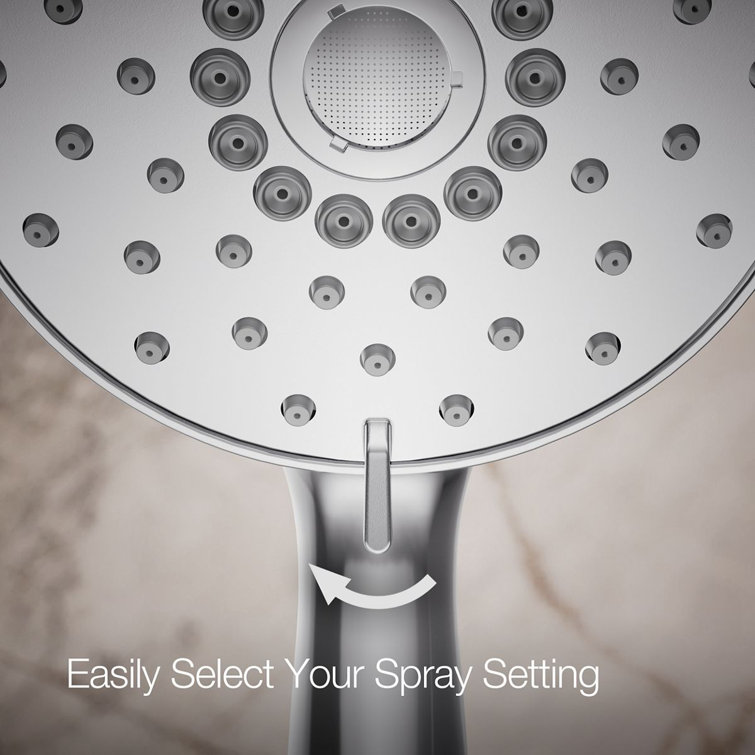 Polished Chrome Multifunction Handheld Showerhead with Pulse