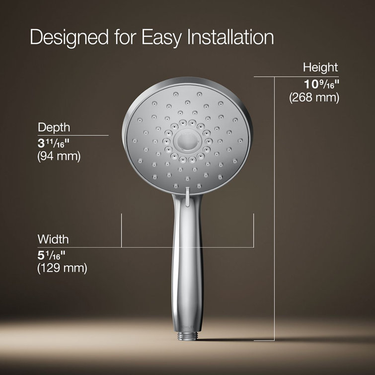 Polished Chrome Multifunction Handheld Showerhead with Pulse