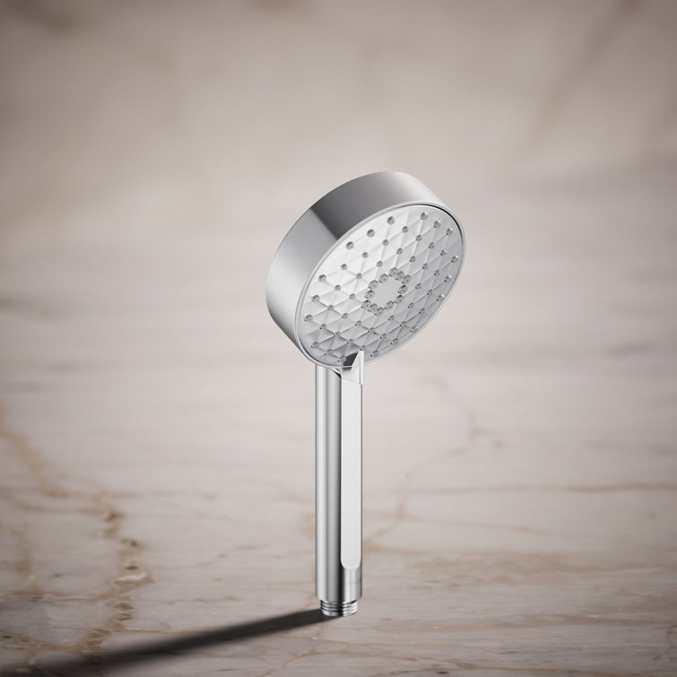 Polished Chrome Multifunction Handheld Showerhead with 3 Spray Settings