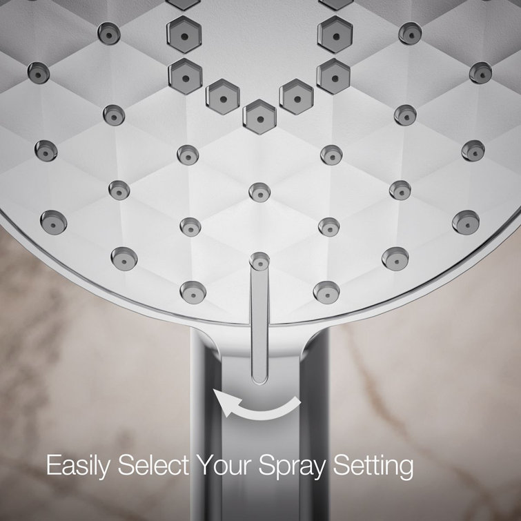 Polished Chrome Multifunction Handheld Showerhead with 3 Spray Settings