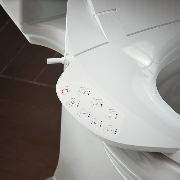 White Elongated Electric Bidet Toilet Seat with Remote Control