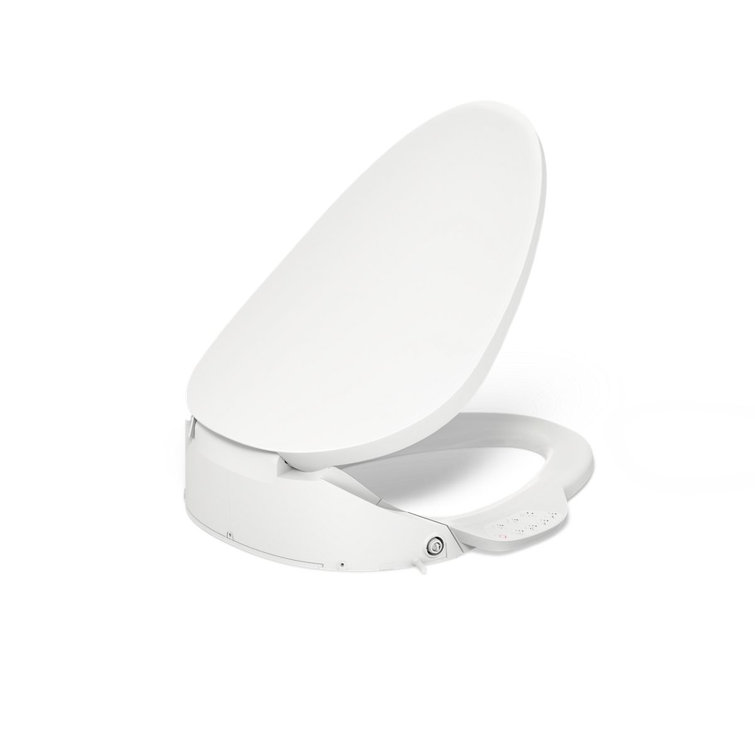 White Elongated Electric Bidet Toilet Seat with Remote Control