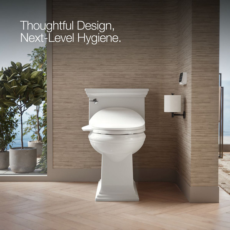 White Elongated Electric Bidet Toilet Seat with Remote Control