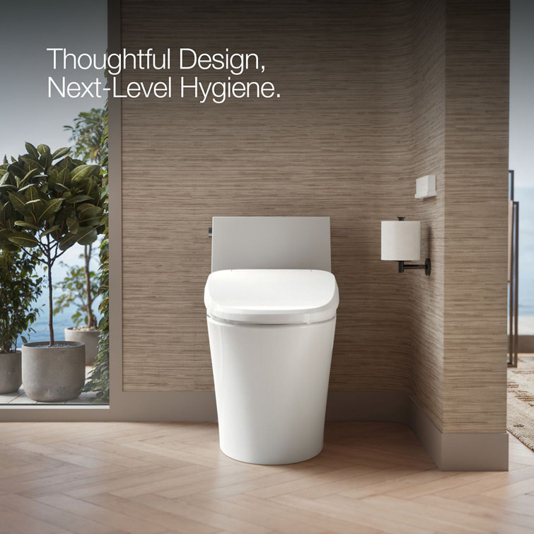 PureWash White Heated Elongated Bidet Toilet Seat with Remote