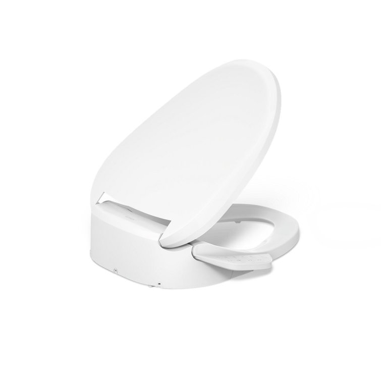 PureWash White Heated Elongated Bidet Toilet Seat with Remote