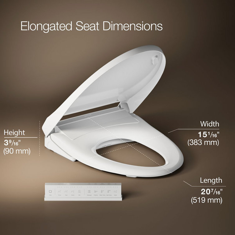 PureWash E930 White Elongated Heated Bidet Toilet Seat with Remote