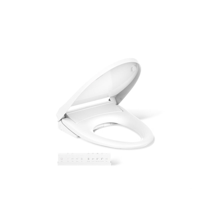 PureWash E930 White Elongated Heated Bidet Toilet Seat with Remote