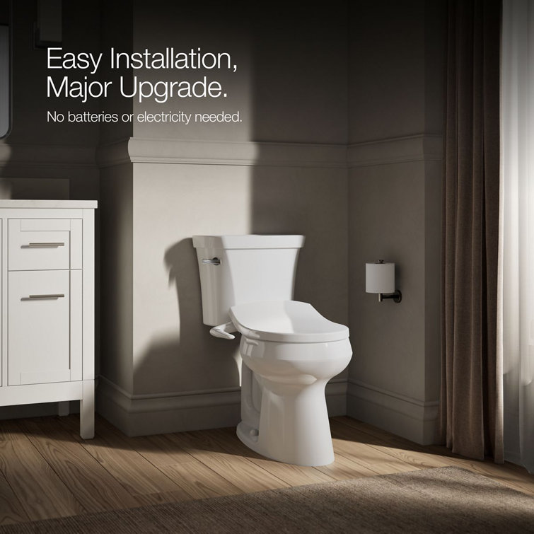 PureWash M250 White Manual Non-Electric Round Bidet Toilet Seat