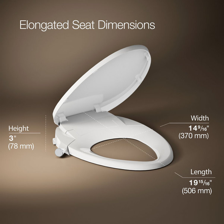 PureWash M300 White Elongated Manual Bidet Toilet Seat