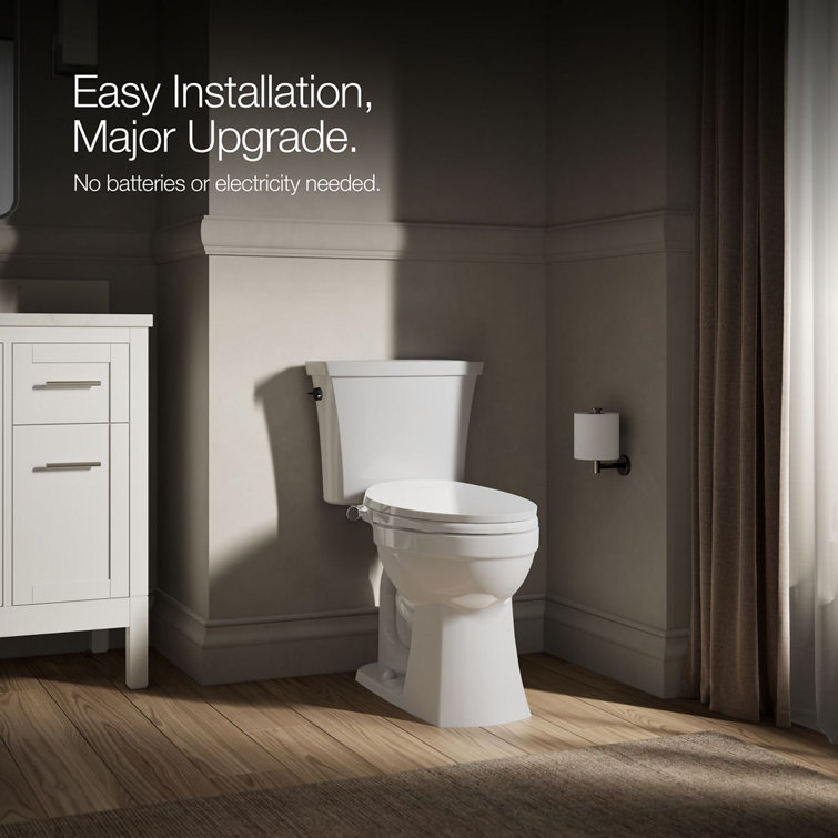 PureWash M300 White Elongated Manual Bidet Toilet Seat