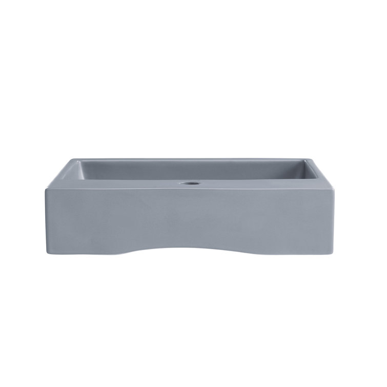 Claire 20" Matte Gray Ceramic Vessel Bathroom Sink