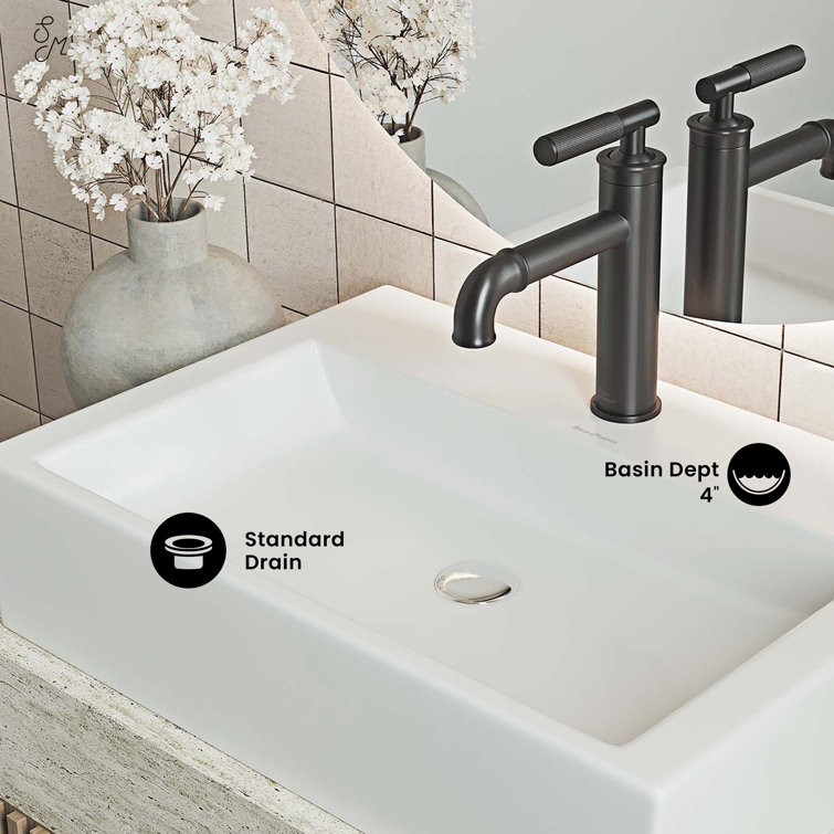 Claire 21" Matte White Ceramic Above-Counter Vessel Sink